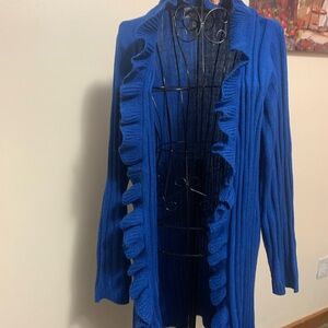 Essentials Royal Blue Ruffled Cardigan